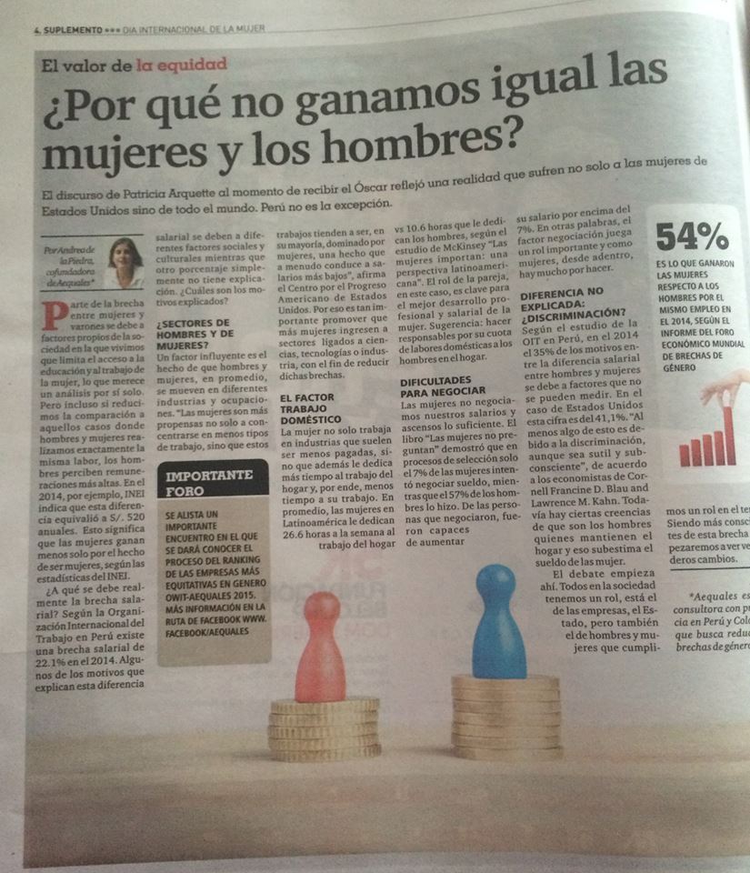 ¿Por qué no ganamos igual los hombres y las mujeres en Perú?